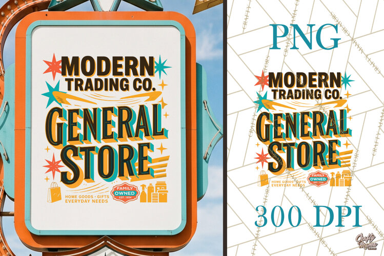 Retro General Store Atomic Age PNG example image 1