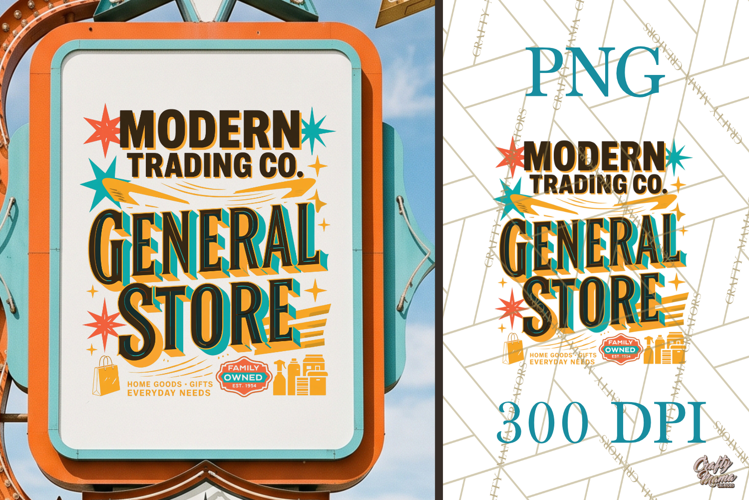 Retro General Store Atomic Age PNG