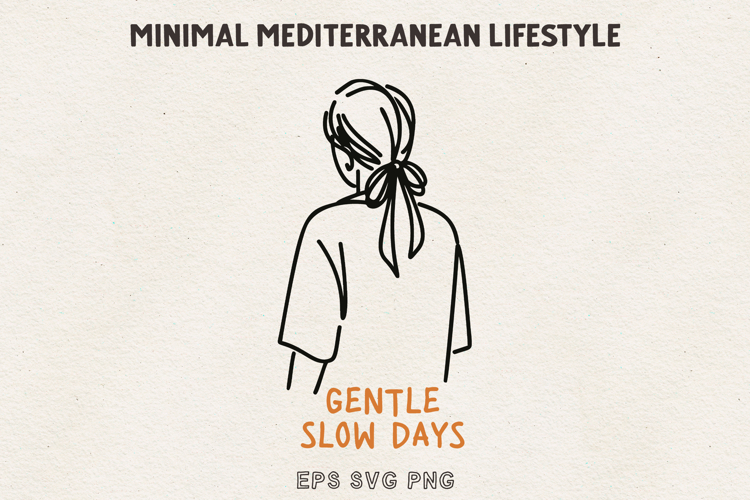 Minimal Woman Line Art Slow Living SVG PNG EPS