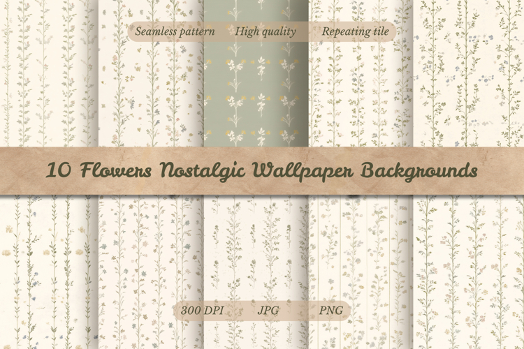 Flowers Nostalgic Wallpaper Backgrounds example image 1