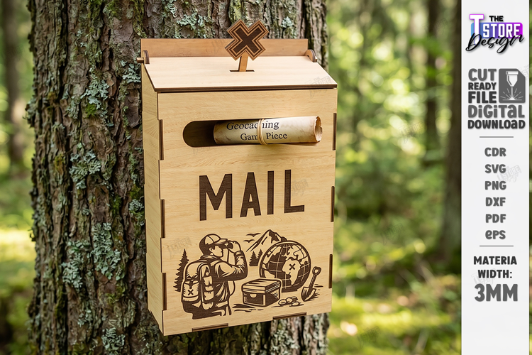 Wooden Geocaching Container Laser Cut | Geocache Hide Box