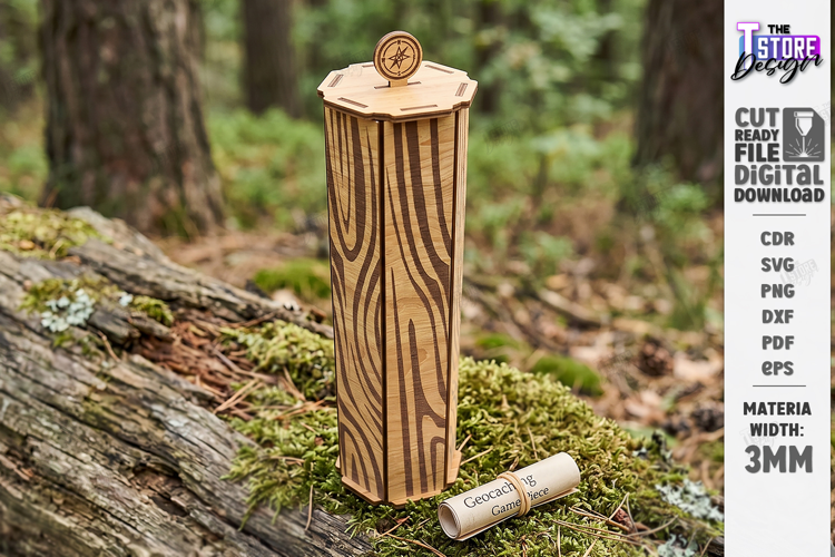 Wooden Geocaching Container Laser Cut | Geocache Hide Box