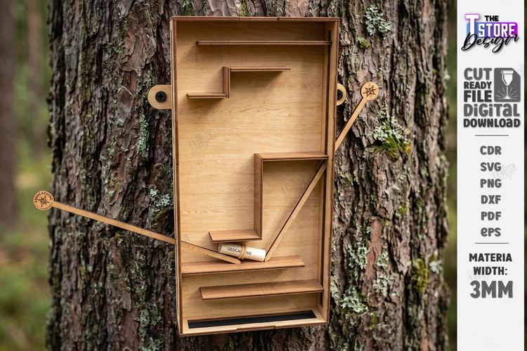 Wooden Geocaching Container Laser Cut | Geocache Hide Box