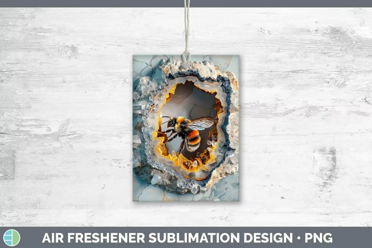 Geode 3D Bee Air Freshener | Sublimation Car Freshener Desig