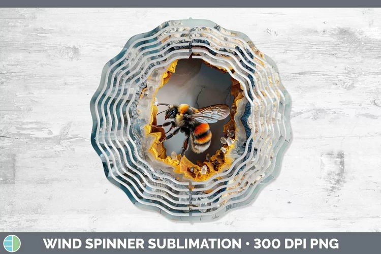 Geode 3D Bee Wind Spinner | Sublimation Spinner Designs