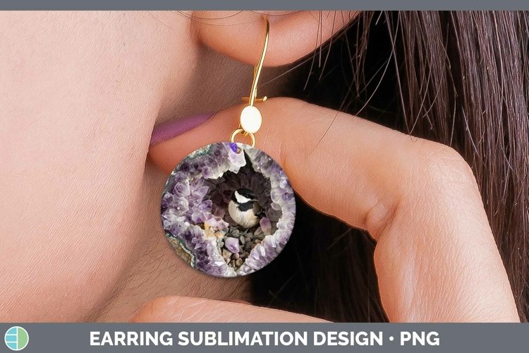 GorgeousGeode 3D Round Earrings design.