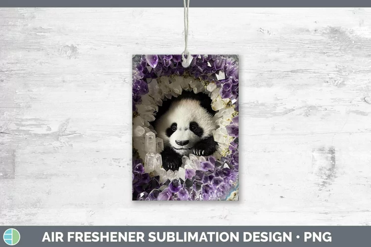 Geode 3D Panda Air Freshener | Sublimation Car Freshener Des