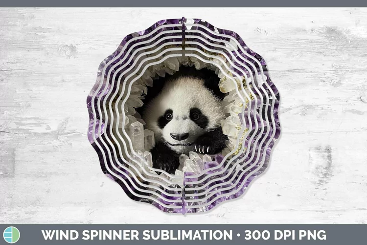 Geode 3D Panda Wind Spinner | Sublimation Spinner Designs