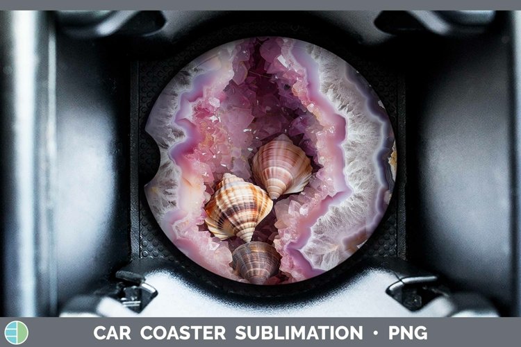 Geode 3D Seashell Car Coaster | Sublimation Coaster Designs