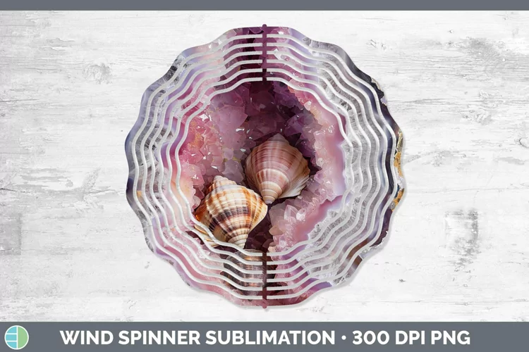Geode 3D Seashell Wind Spinner | Sublimation Spinner Designs