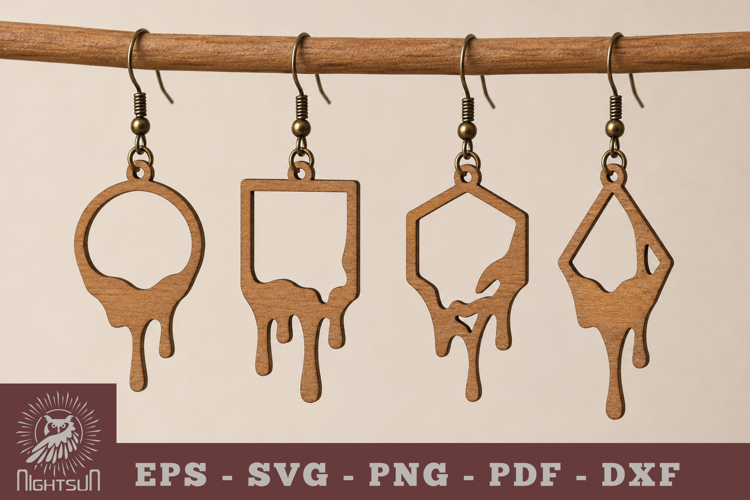 Geomatric Melted Lasercut Earrings