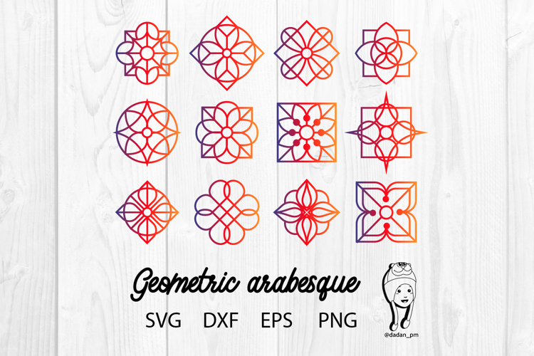 Geometric arabesque svg, dxf, eps, png