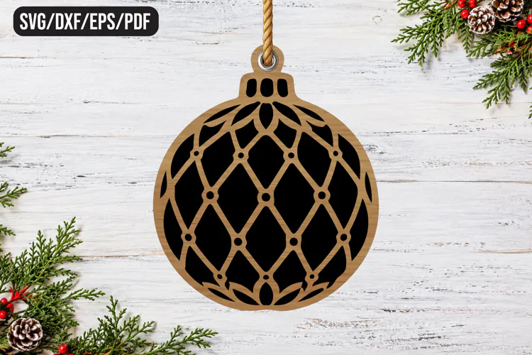 Geometric Bauble Laser Cut Design