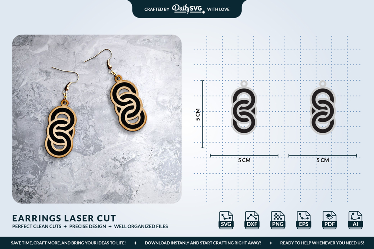 Geometric Boho Earrings SVG - Laser Cut Jewelry Template