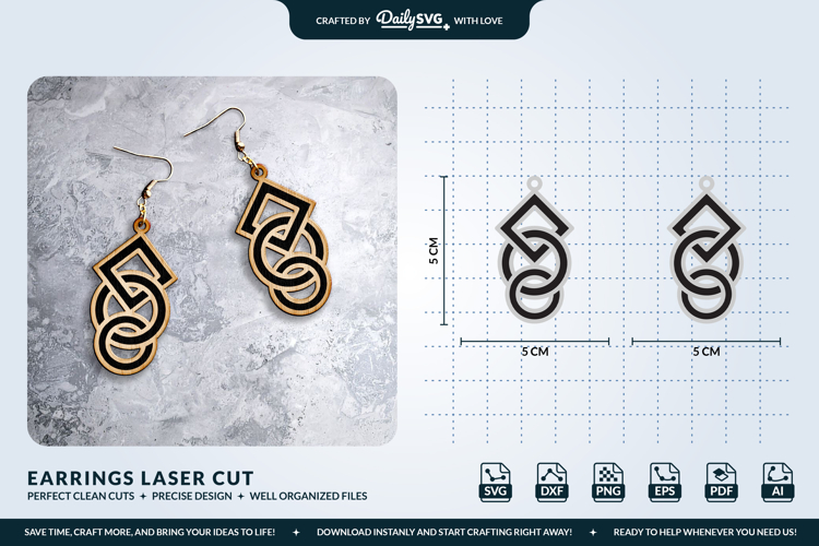 Geometric Boho Earrings SVG - Laser Cut Jewelry Template