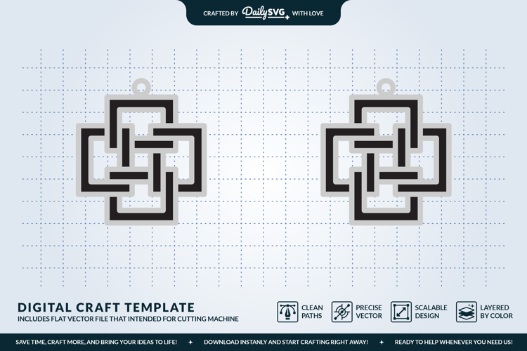 Geometric Boho Earrings SVG - Laser Cut Jewelry Template