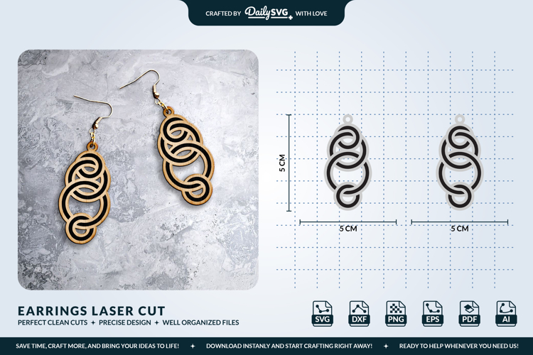 Geometric Boho Earrings SVG - Laser Cut Jewelry Template