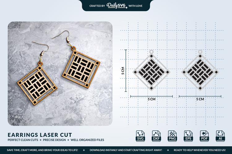 Geometric Boho Earrings SVG - Laser Cut Jewelry Template