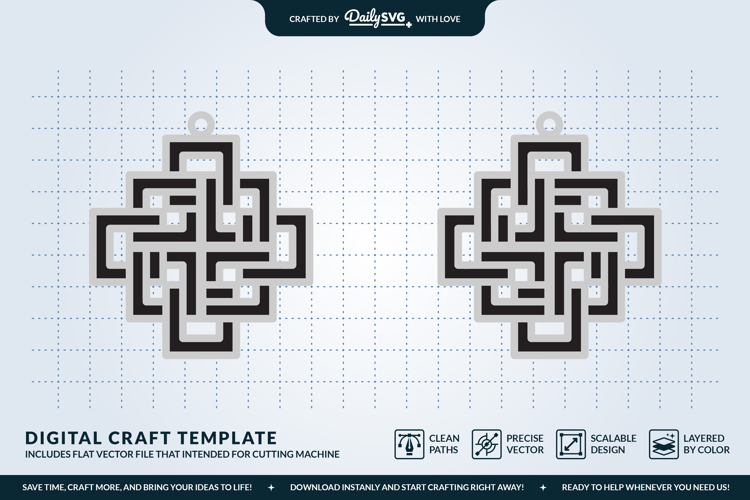 Geometric Boho Earrings SVG - Laser Cut Jewelry Template