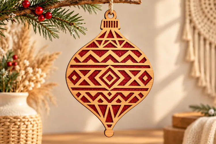 Geometric Christmas Ornament Laser Cut SVG