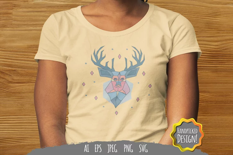 Geometric Deer Head SVG