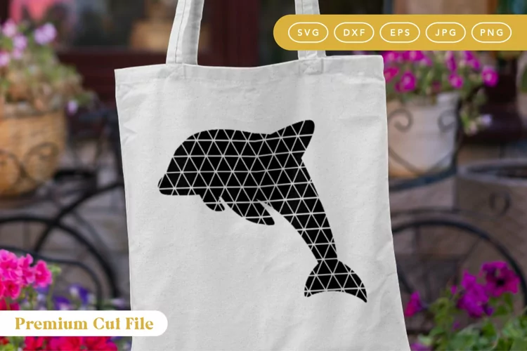 Geometric Dolphin Illustration | Polygon Silhouette Animal