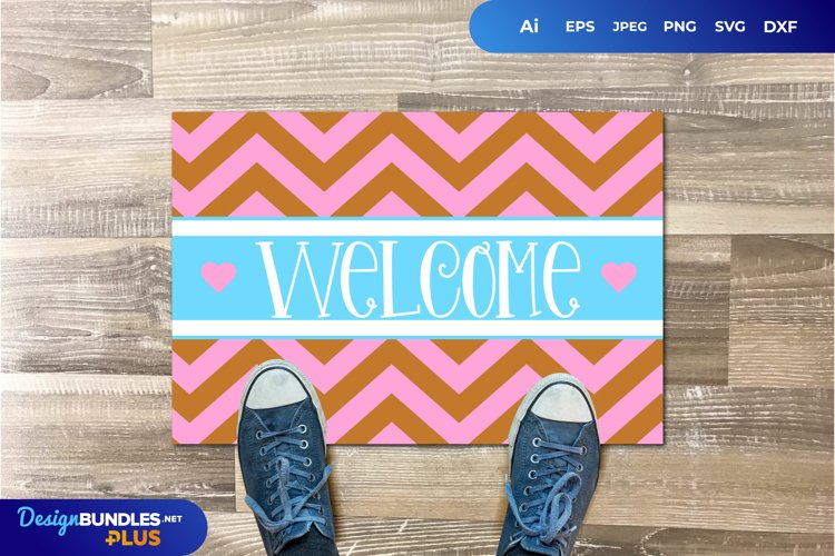 Geometric Doormat - Welcome example image 1