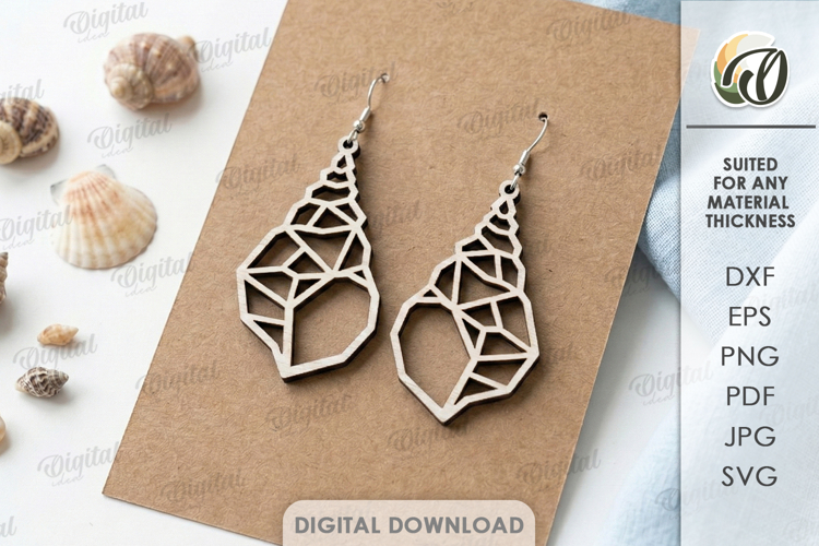 Geometric Earrings Laser Cut. Dangle Earrings SVG