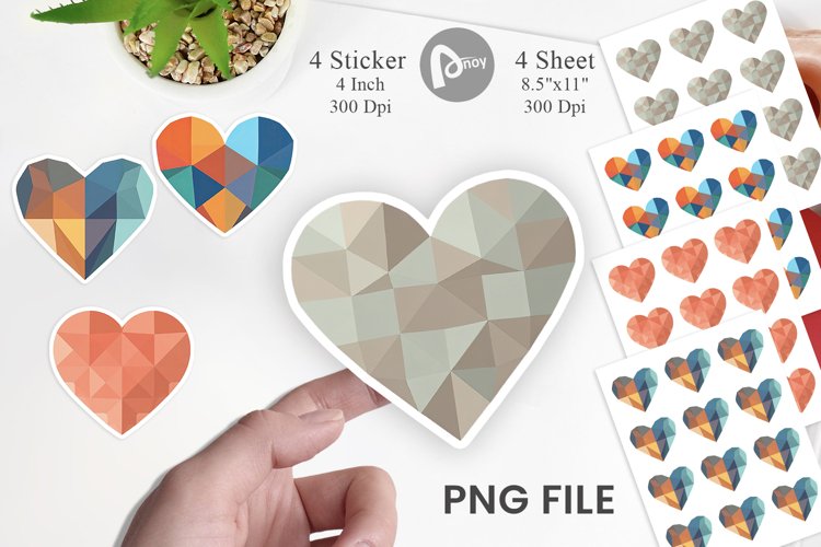 Geometric Heart Sticker