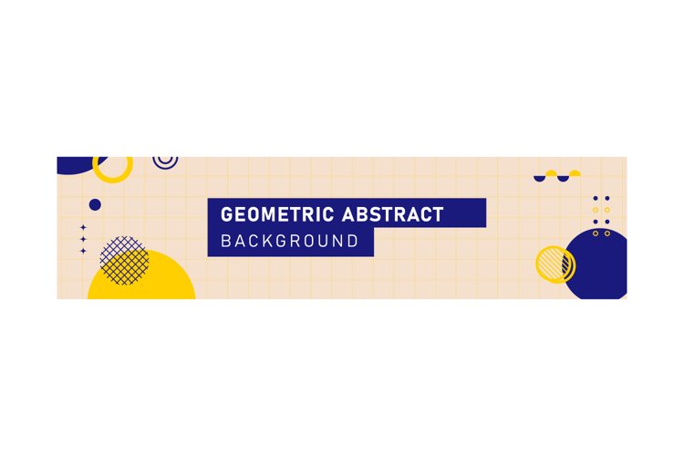 Geometric modern abstract horizontal banner design template example image 1