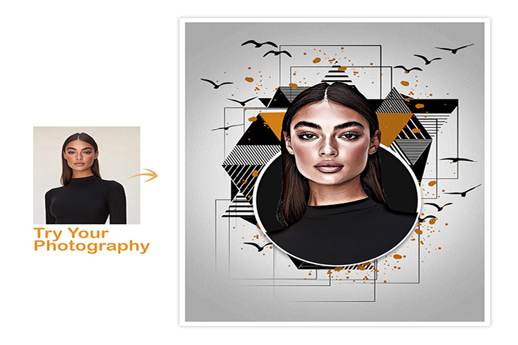 Futuristic Geometric Art Effect