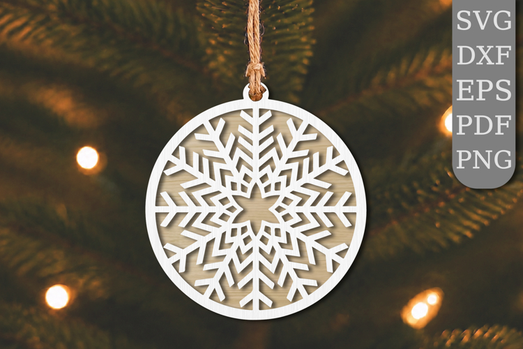 Geometric Snowflake Laser Cut SVG