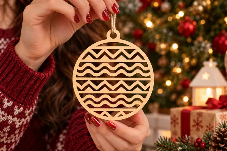 Geometric Wave Ornament Laser SVG File