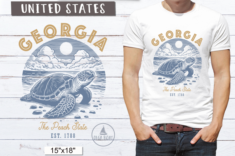Georgia PNG | Vintage United States Sublimation Design