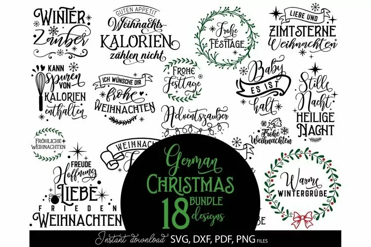 Frohe Weihnachten Plotter File SVG Bundle | Christmas bundle