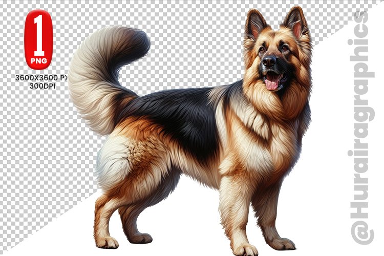 German Shepherd dog clipart- PNG File