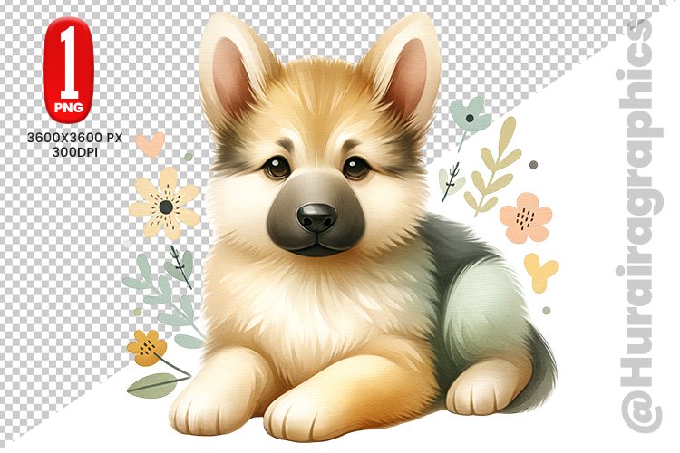 German Shepherd dog clipart- PNG File