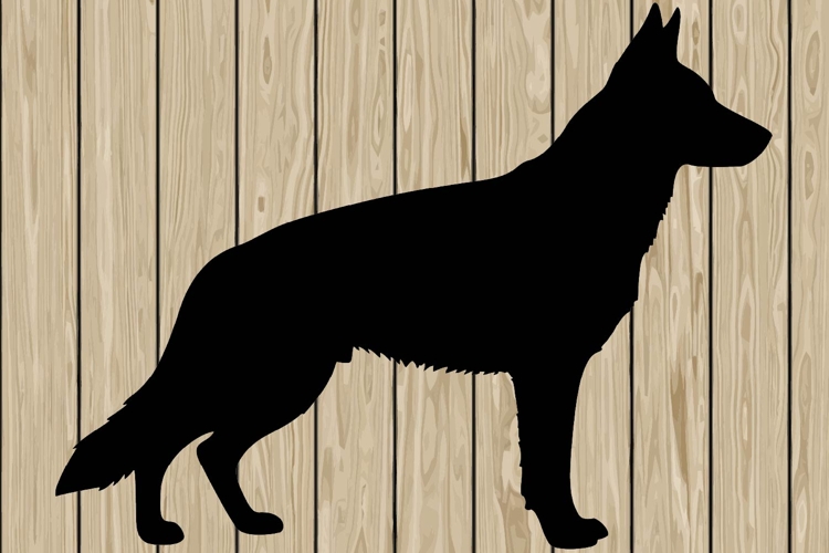 German shepherd stencil silhouette SVG