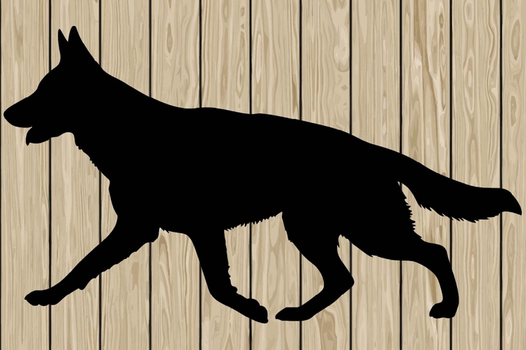 German shepherd stencil silhouette SVG