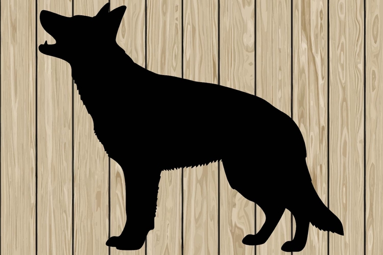 German shepherd stencil silhouette SVG