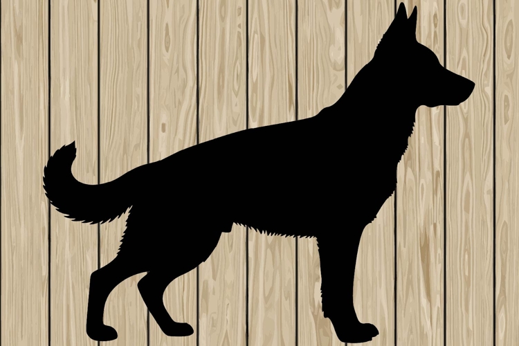 German shepherd stencil silhouette SVG