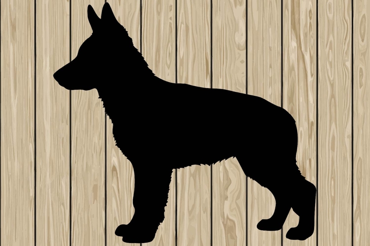 German shepherd stencil silhouette SVG