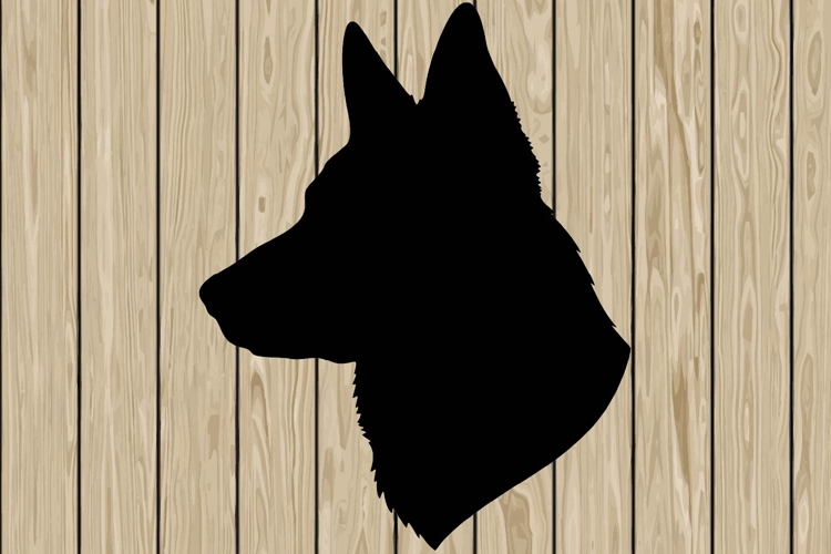 German shepherd head stencil silhouette SVG