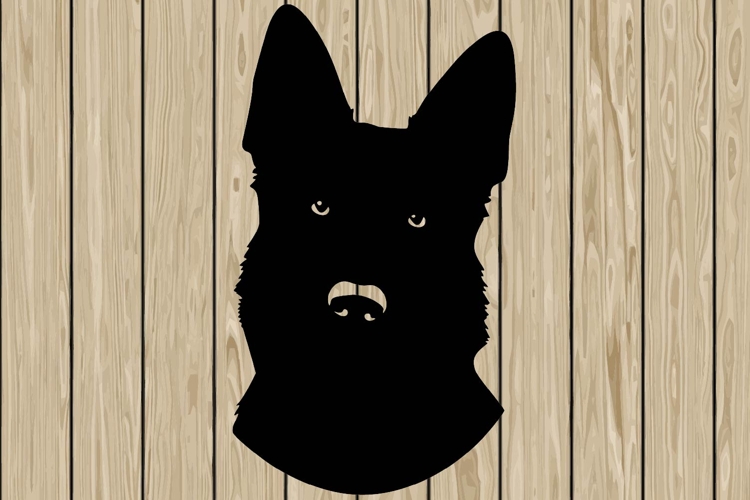 German shepherd head stencil silhouette SVG
