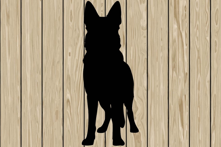 German shepherd stencil silhouette SVG
