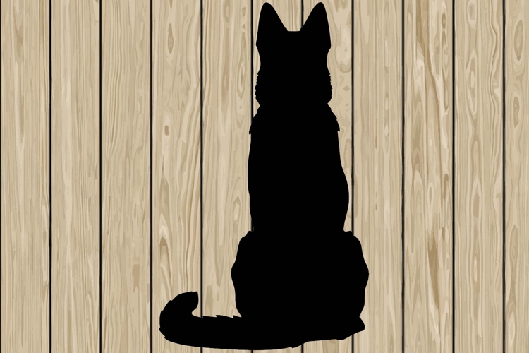 German shepherd stencil silhouette SVG