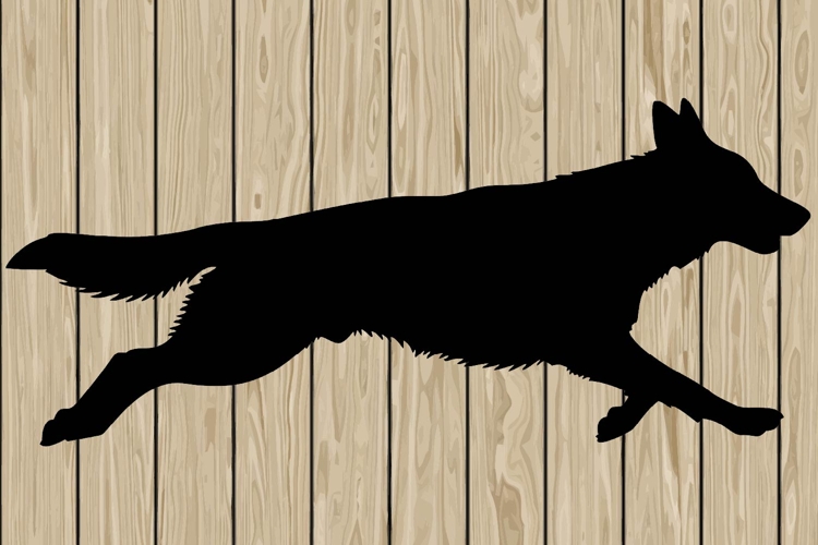 German shepherd stencil silhouette SVG