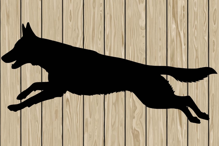 German shepherd stencil silhouette SVG