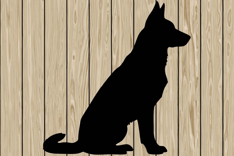 German shepherd stencil silhouette SVG