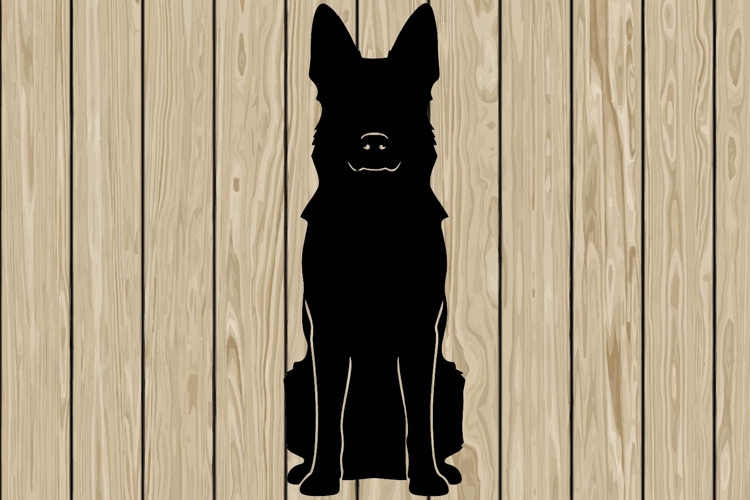 German shepherd stencil silhouette SVG